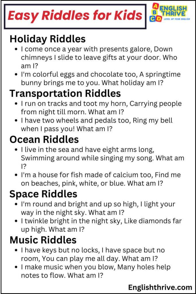 40 Easy Riddles for Kids  Fun Brain Teasers That Make Learning a Joy