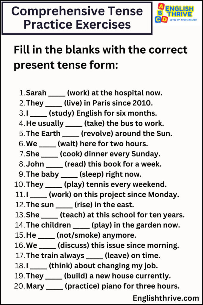 All 16 Tenses in English Grammar - Definitions Rules Examples Exercises