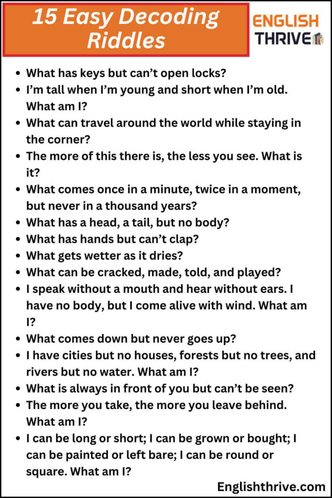 15 Easy Decoding Riddles
