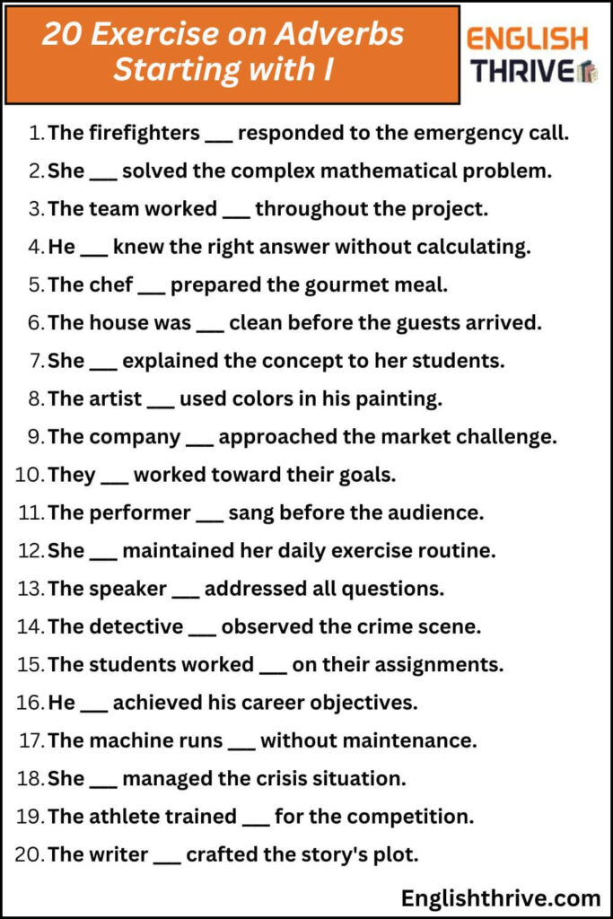 Adverbs That Start With I