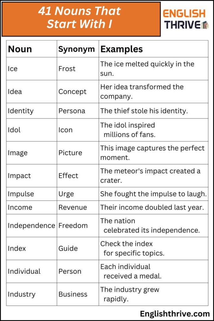 41 Nouns That Start With I
