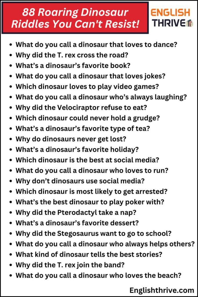 88 Roaring Dinosaur Riddles