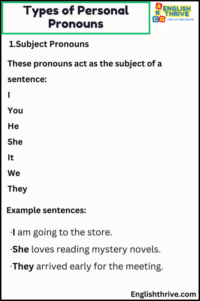 types of Personal Pronouns