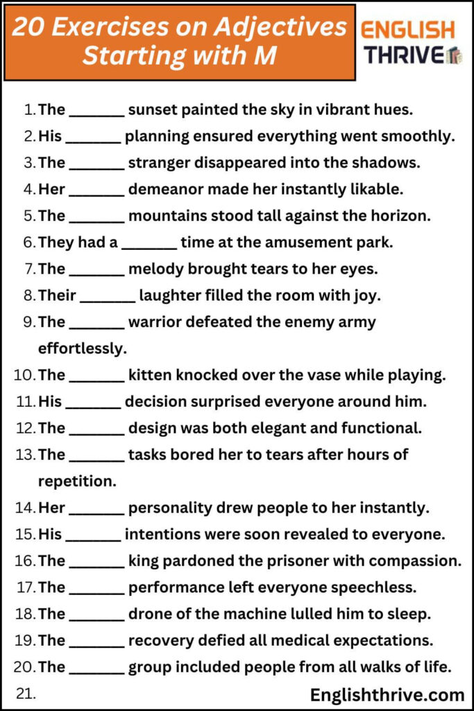 Adjectives That Start with M