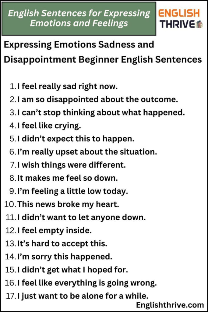 English Sentences for Expressing Emotions and Feelings