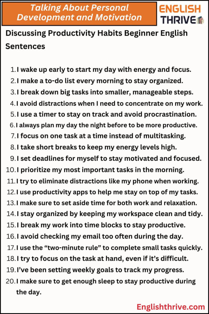 Talking About Personal Development and Motivation