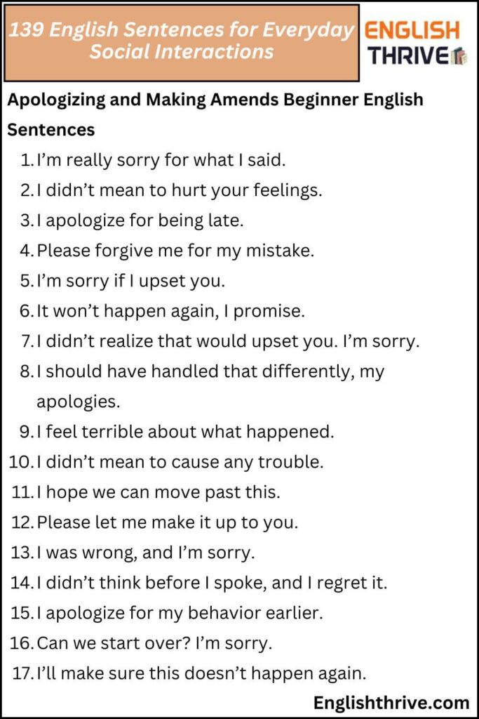 139 english sentences for everyday social interactions worksheet