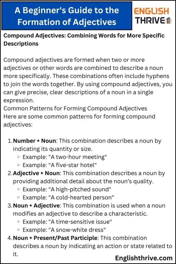 A Beginner's Guide to the Formation of Adjectives