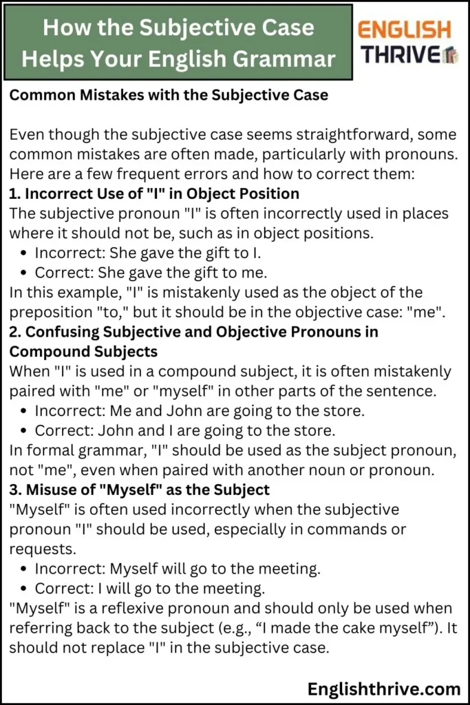 How the Subjective Case Helps Your English Grammar