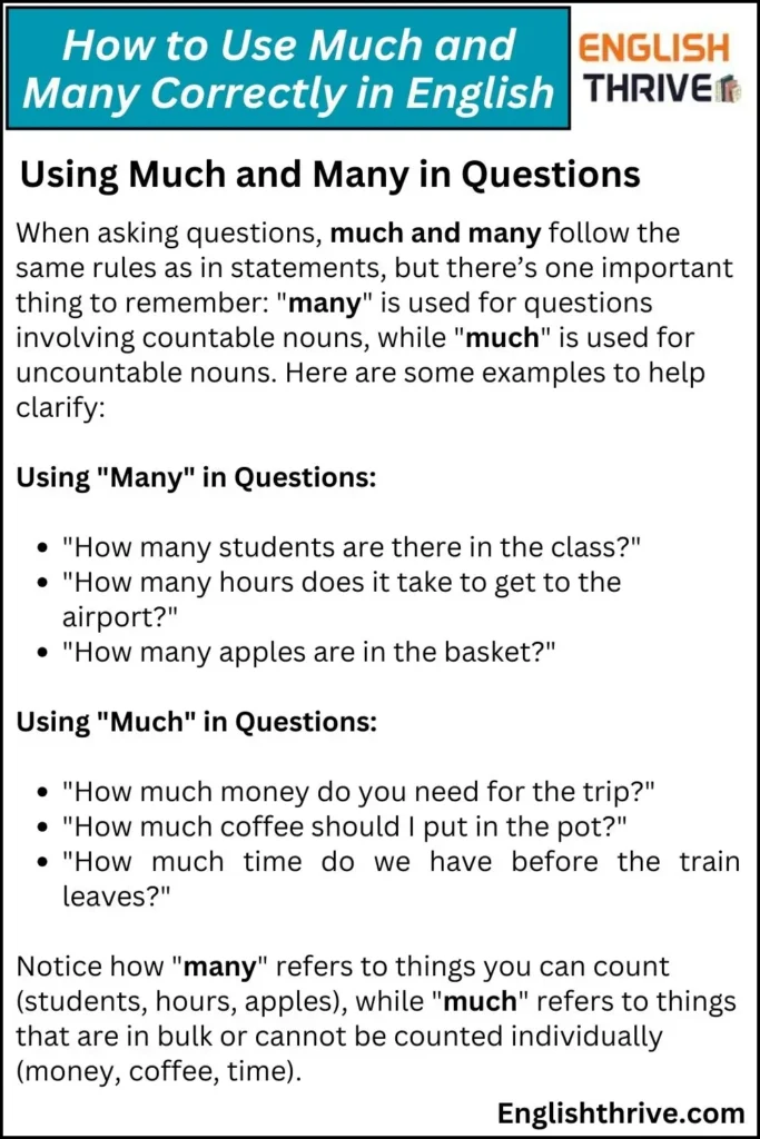 How to Use Much and Many Correctly in English