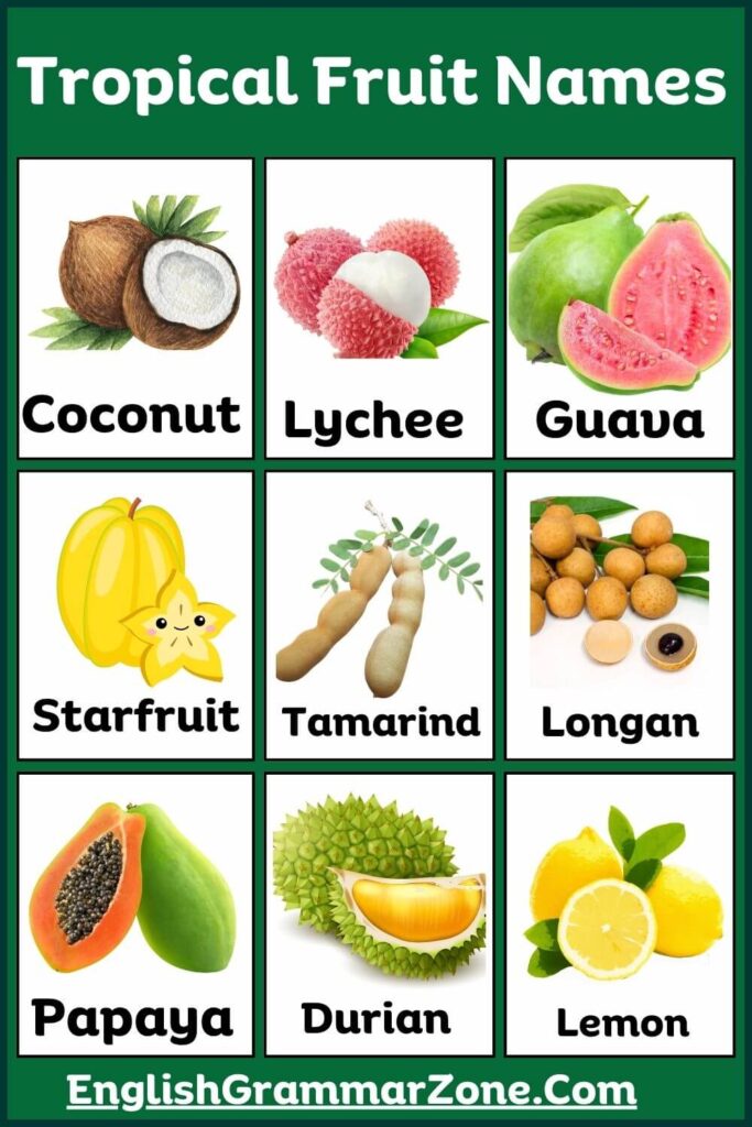 Tropical Fruit Names