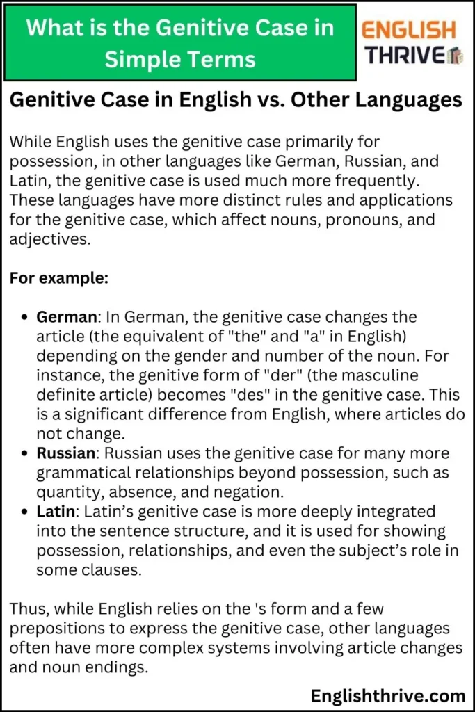 What is the Genitive Case in Simple Terms