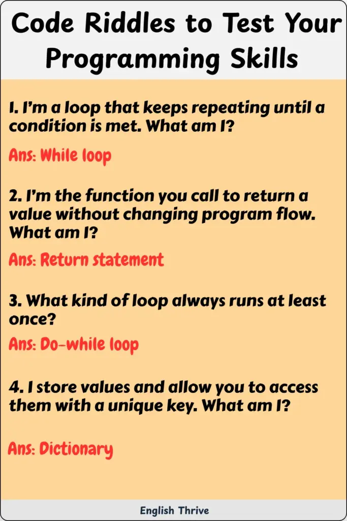Code riddles to test your programmic skills