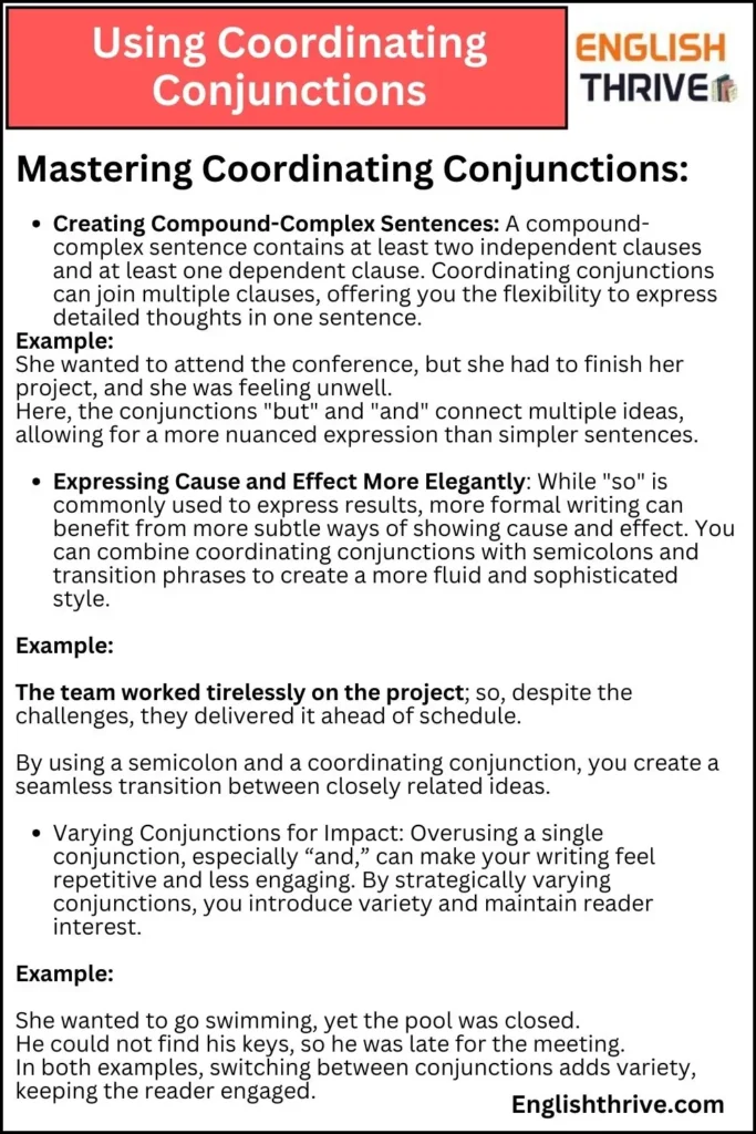 Using Coordinating Conjunctions