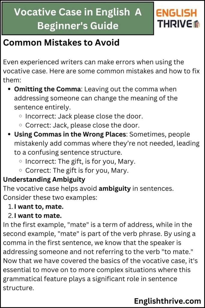Vocative Case in English A Beginner's Guide