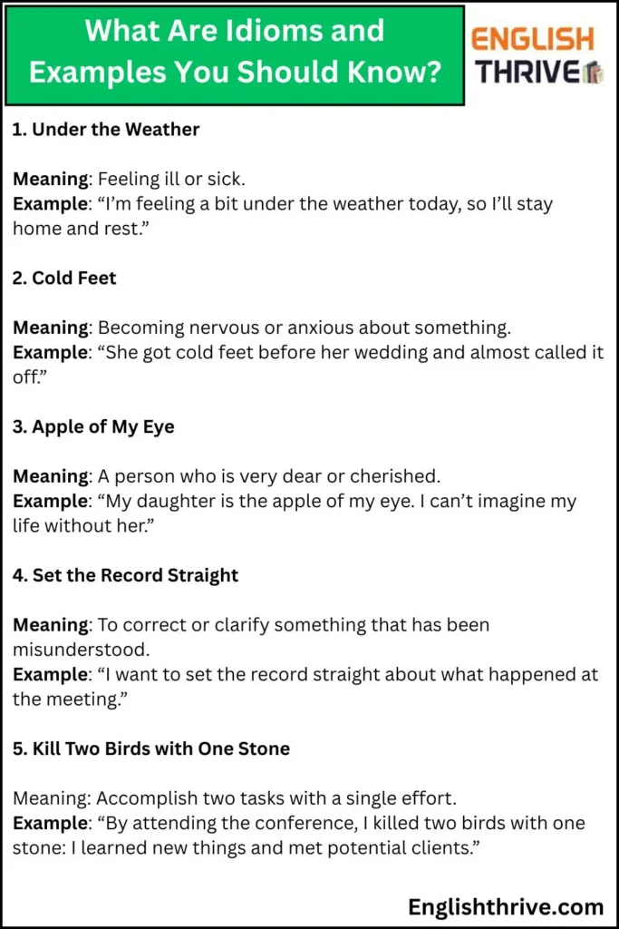 What Are Idioms and Examples You Should Know