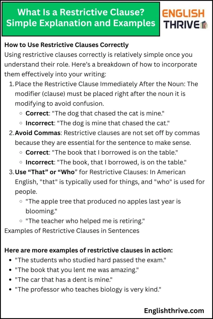 What Is a Restrictive Clause Simple Explanation and Examples