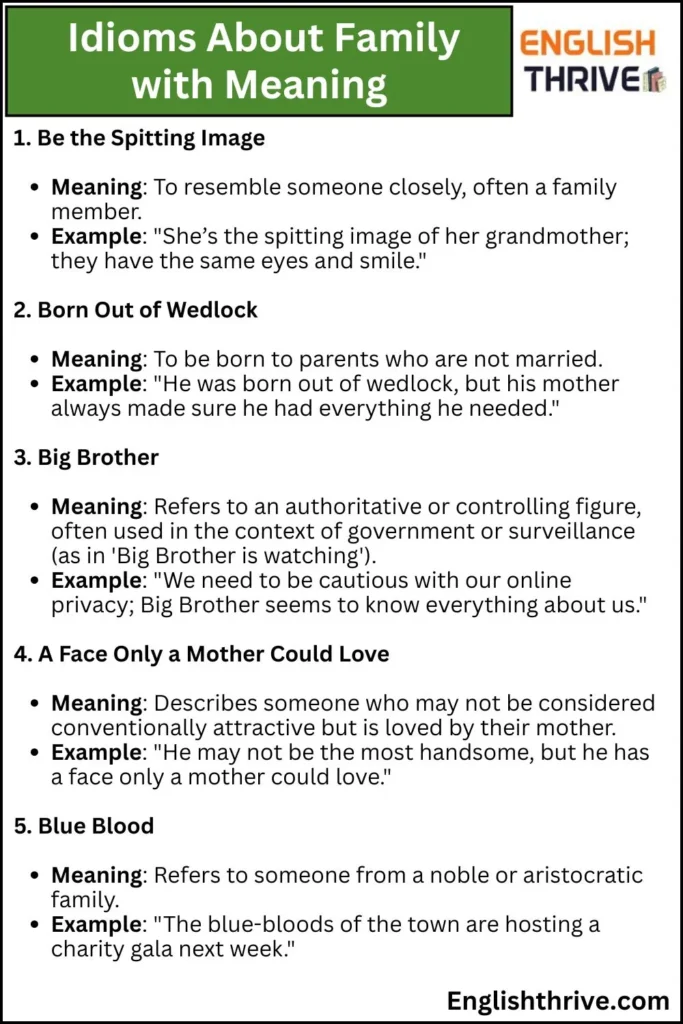 Idioms About Family with Meaning