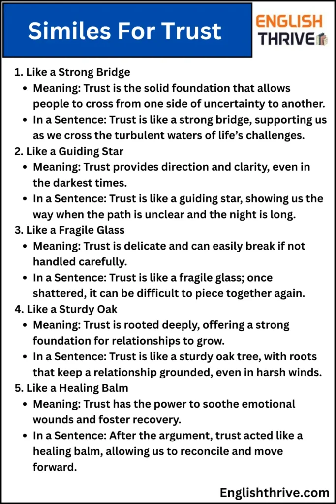 Similes For Trust