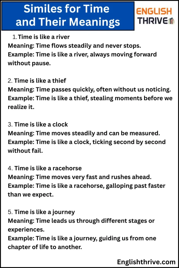 Similes for Time and Their Meanings