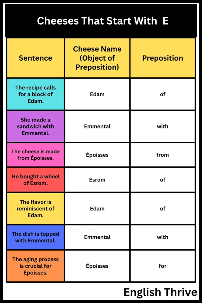 Cheeses That Start With E