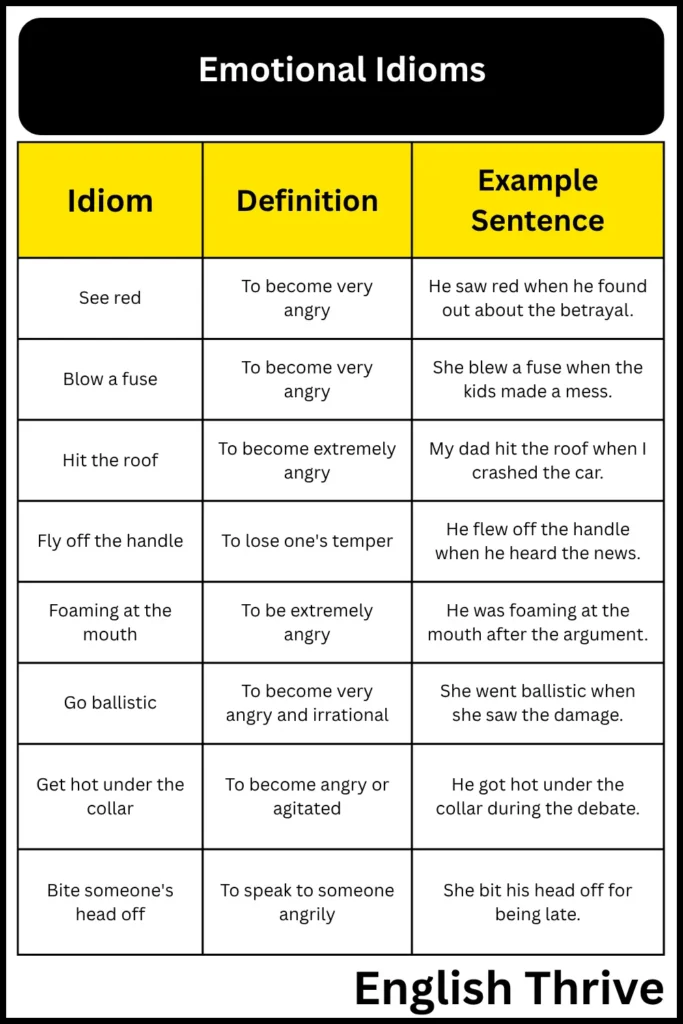  Idioms for Emotions