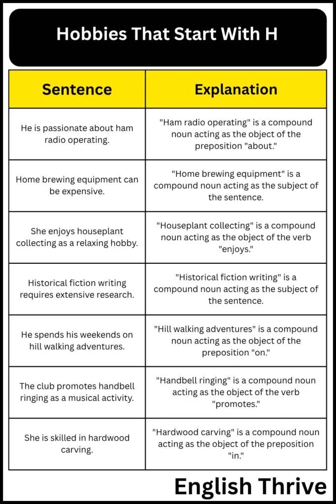 Hobbies That Start With H