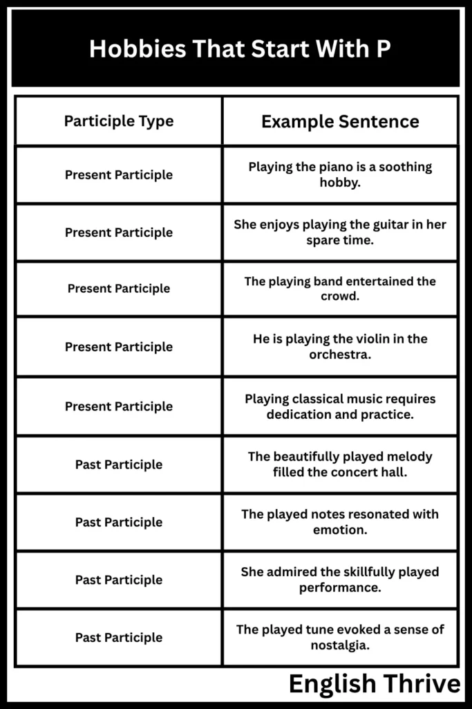 Hobbies That Start With P