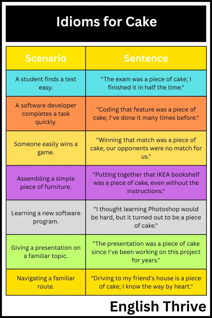 Idioms for Cake