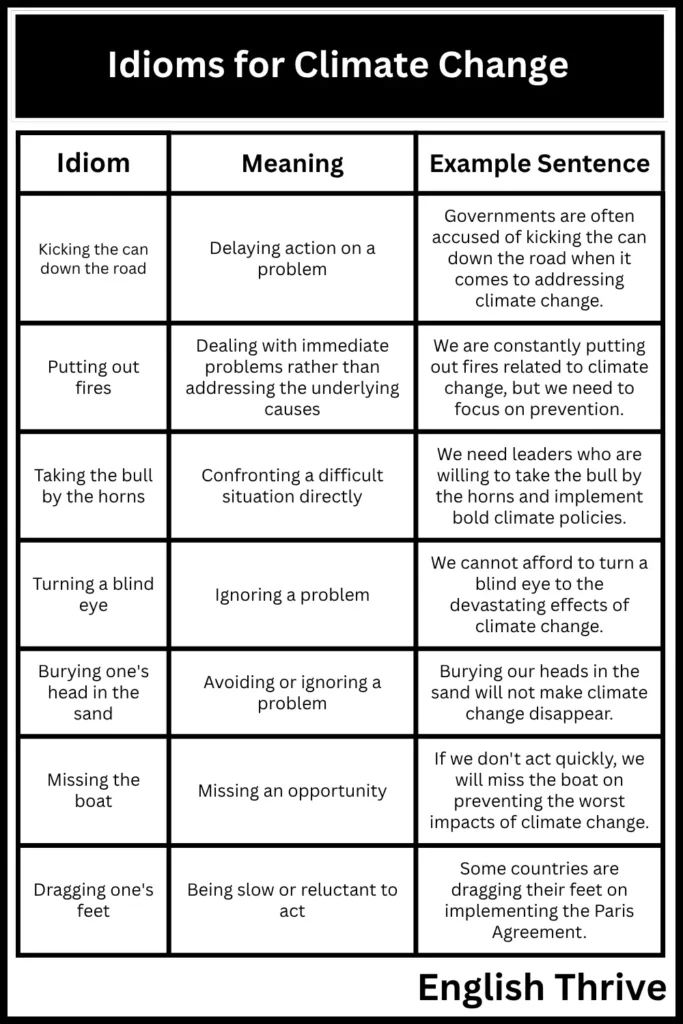 Climate Change Idioms