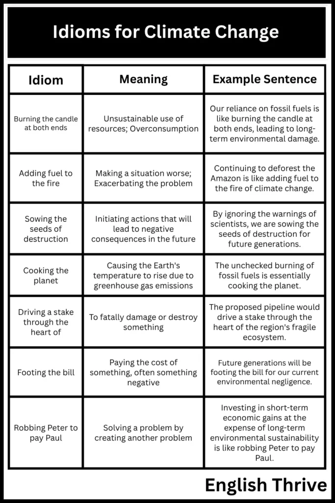 Climate Change Idioms