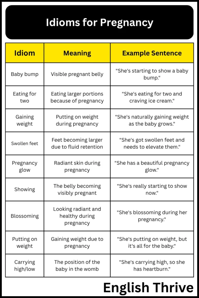 Idioms for Pregnancy
