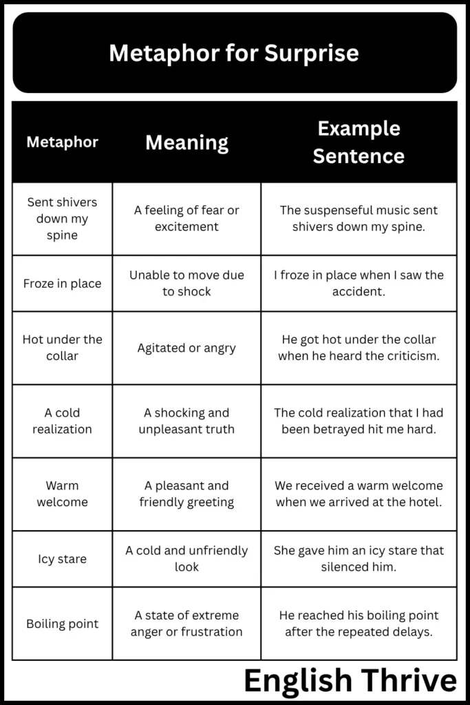 Metaphors for Unexpected Moments