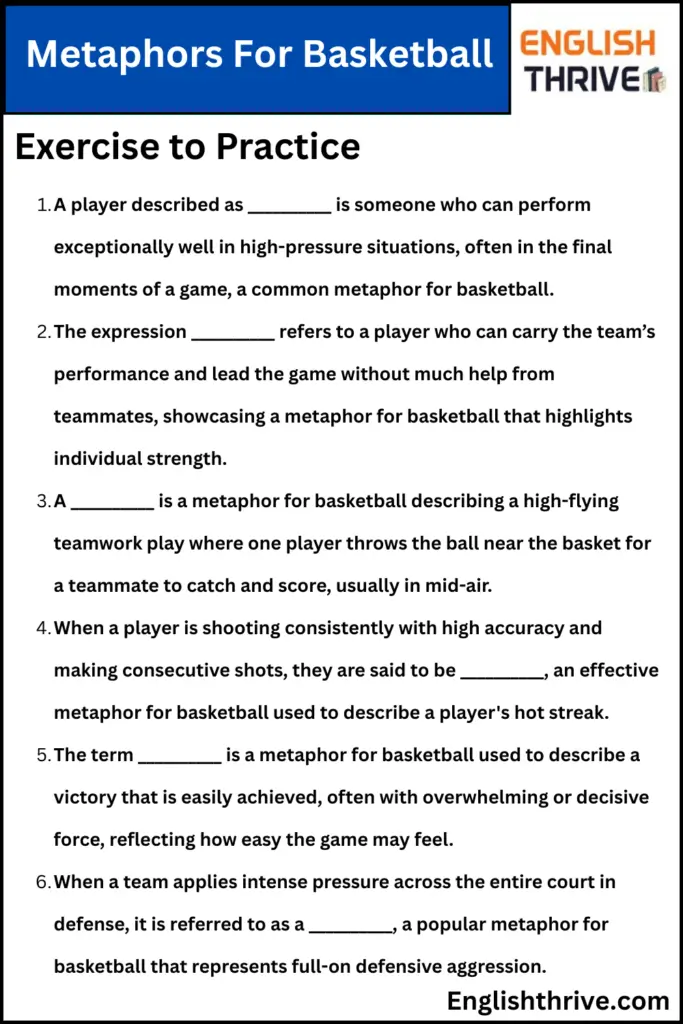 Metaphors For Basketball Exercise