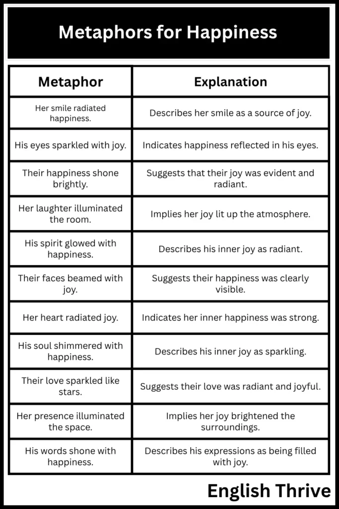 Metaphors for Happiness