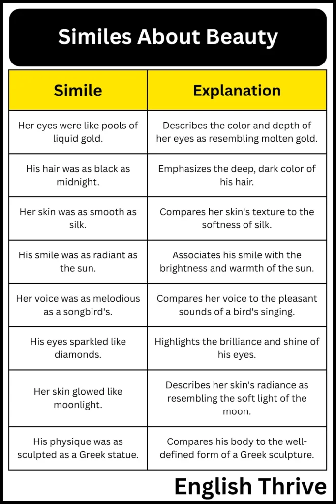 Similes About Beauty