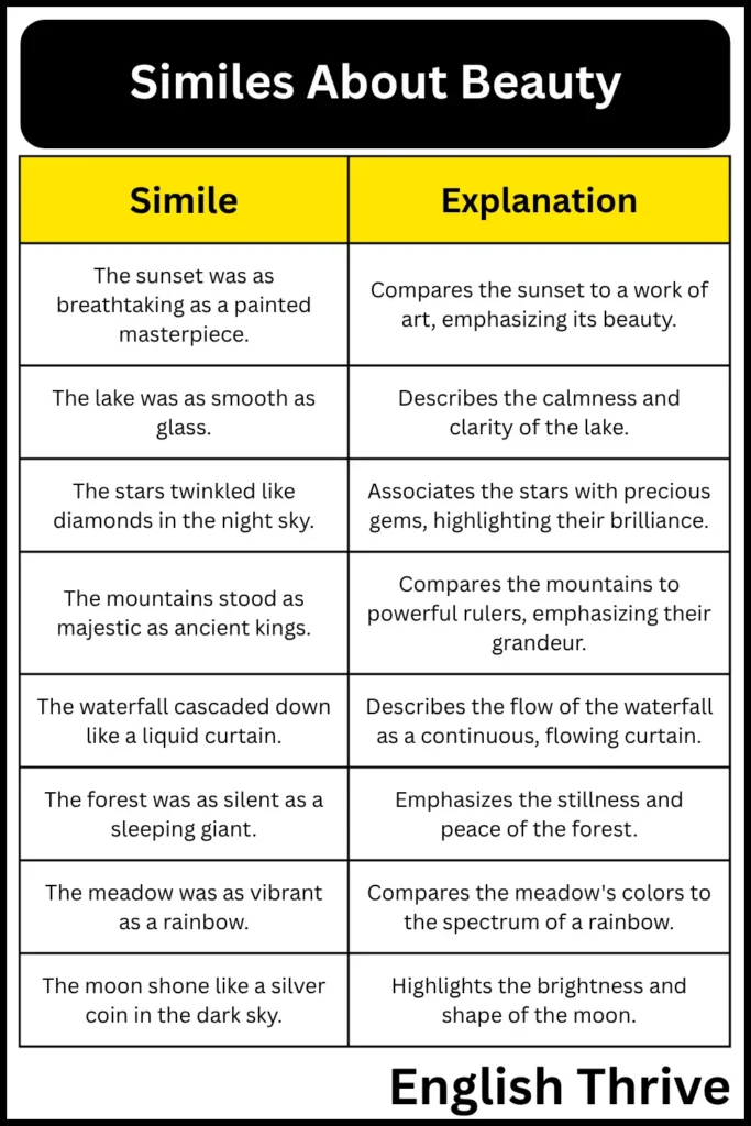 Similes About Beauty