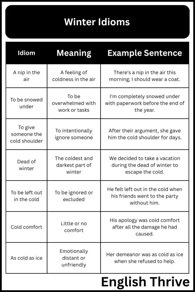 Winter Idioms