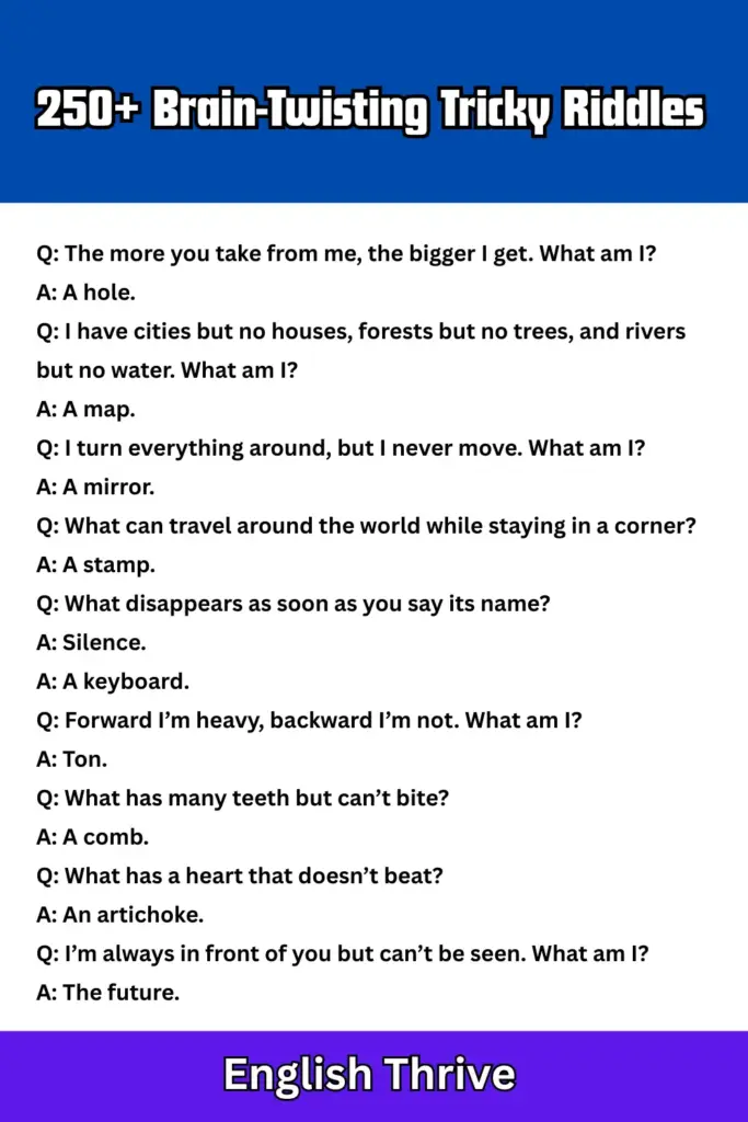 250+ Brain-Twisting Tricky Riddles