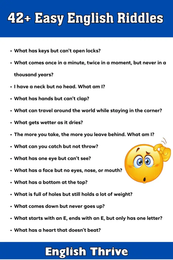 42+ Easy English Riddles 