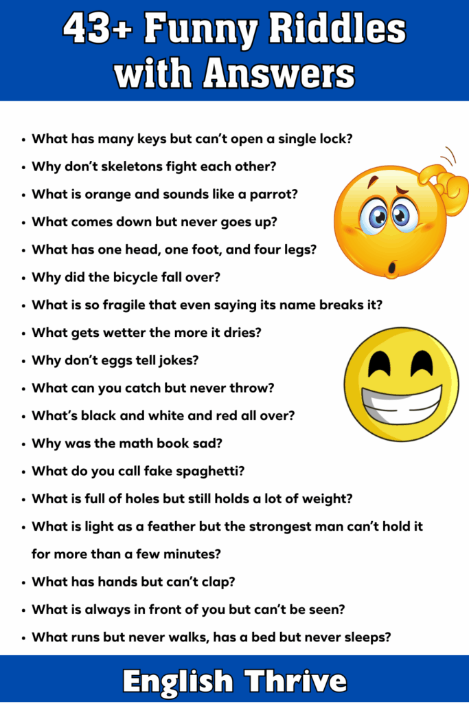 43+ Funny Riddles with Answers