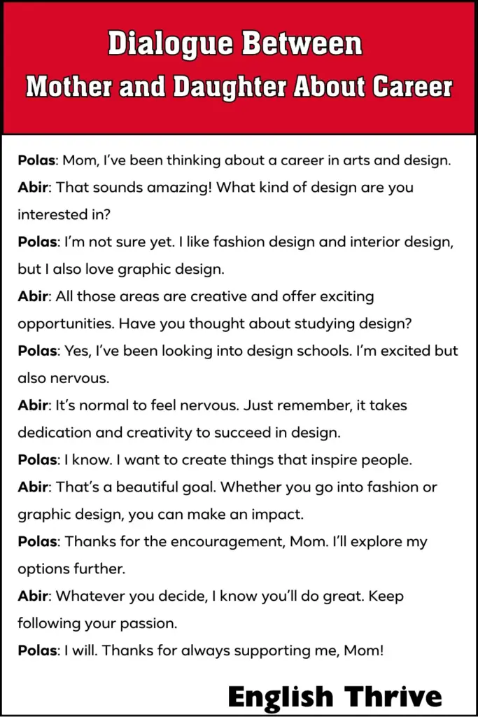 Dialogue Between Mother and Daughter About Career for Students