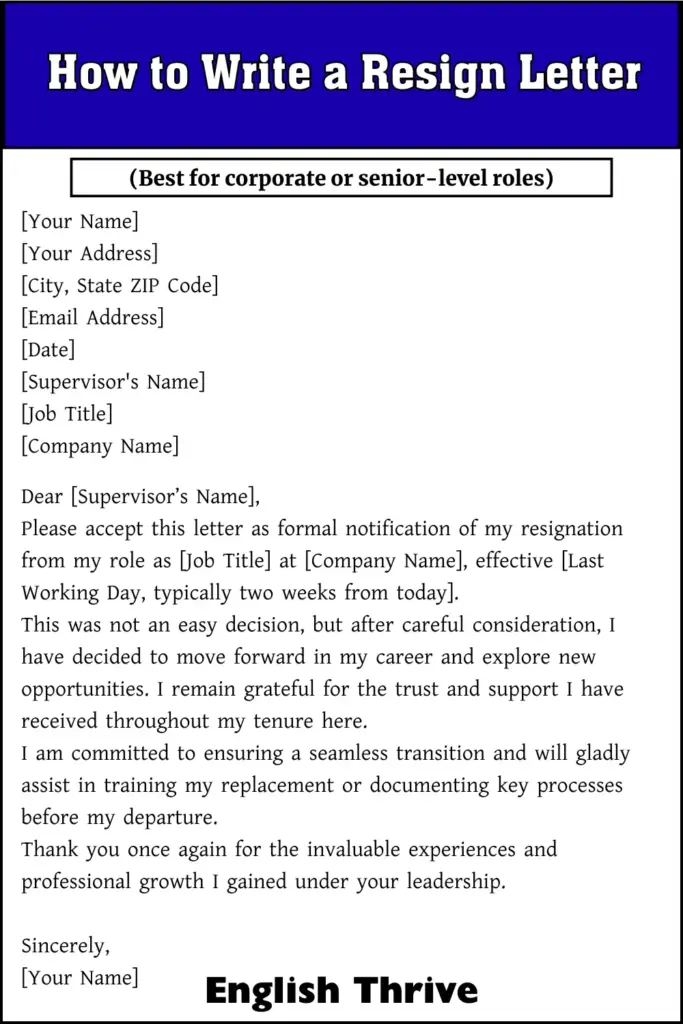 How to Write a Resign Letter