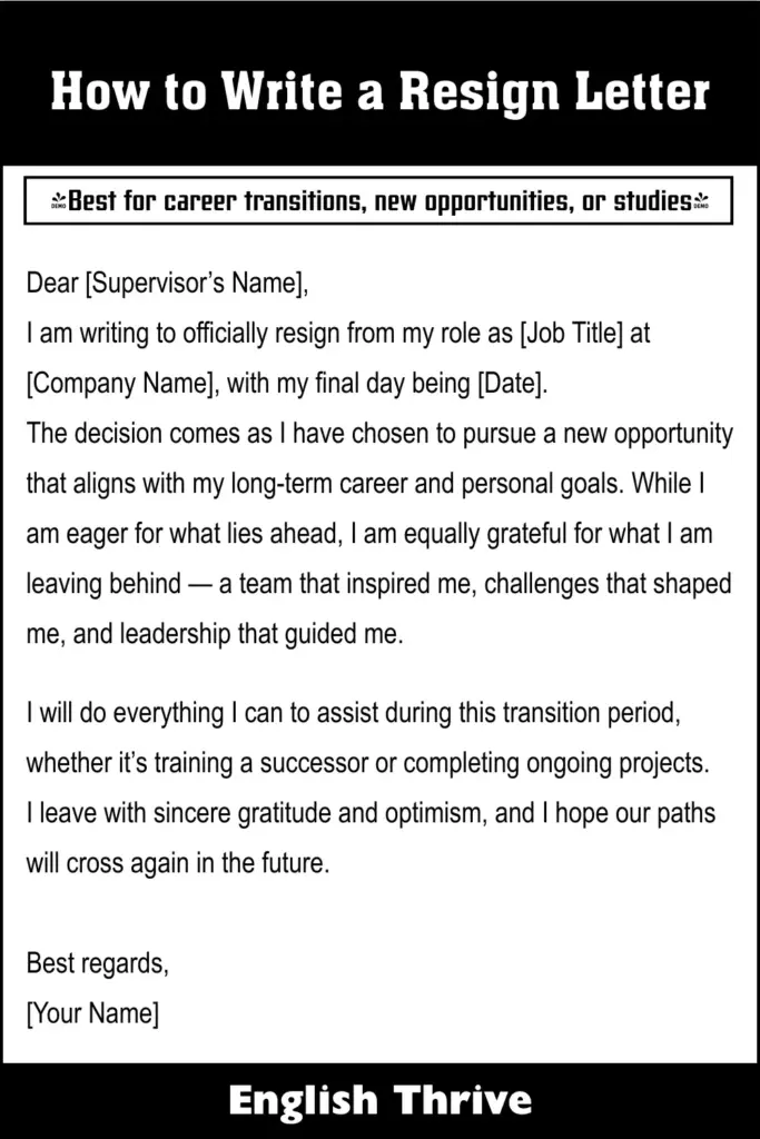 The Best Resignation Letter Examples