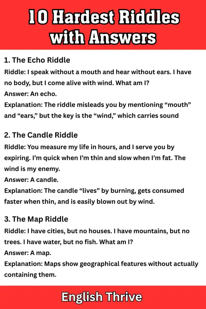 10 Hardest Riddles with Answers