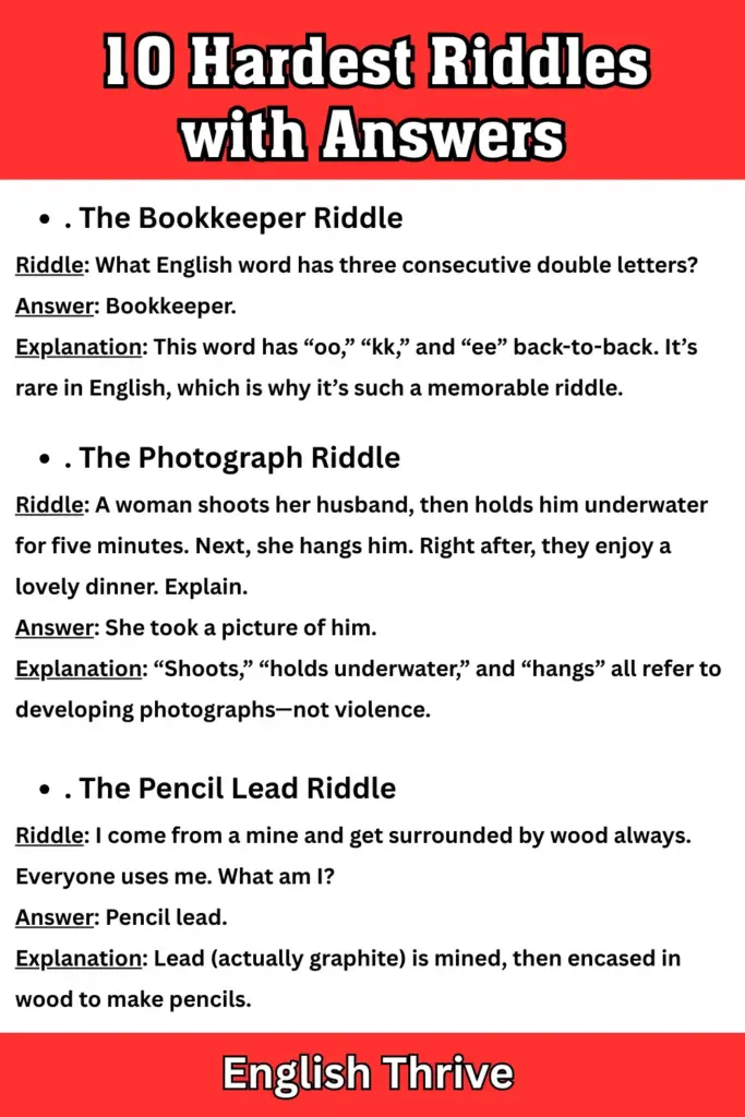 Hardest Riddles in the World