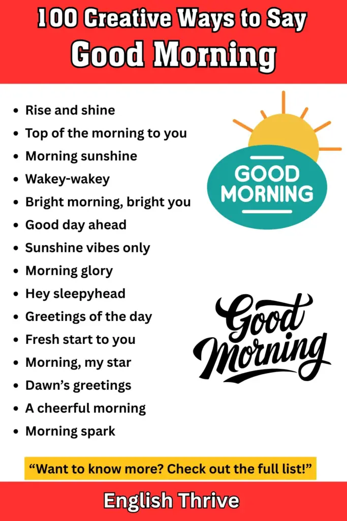 100 Creative Ways to Say Good Morning