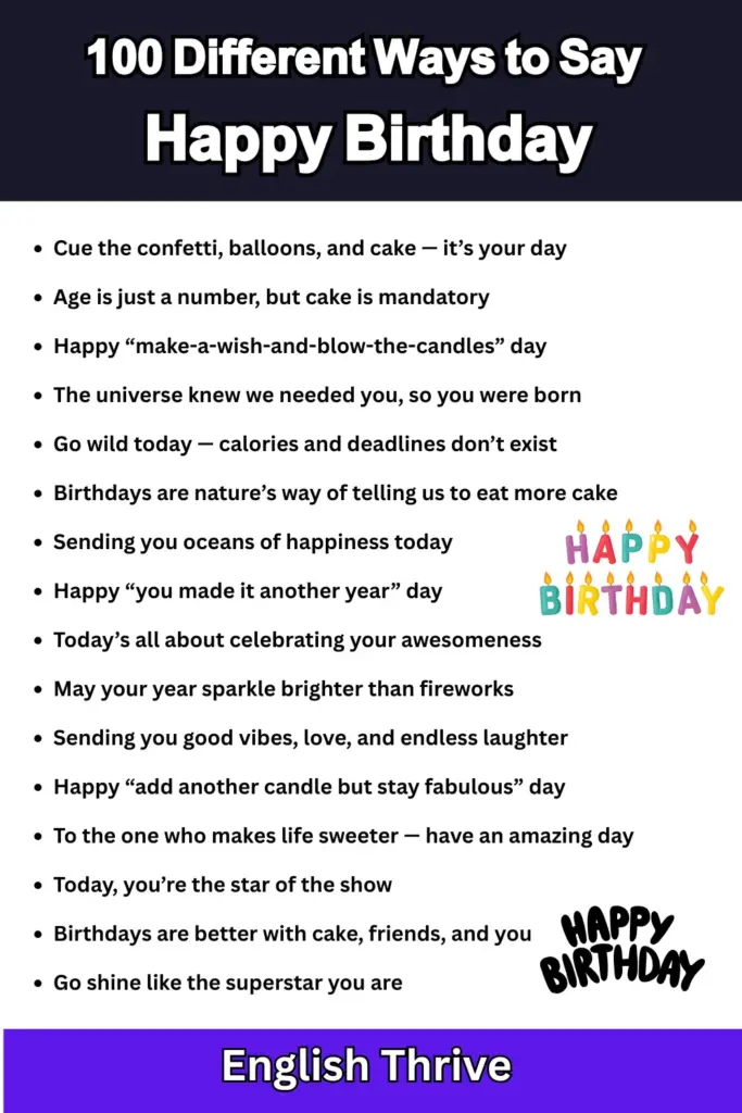 100 Different Ways to Say Happy Birthday