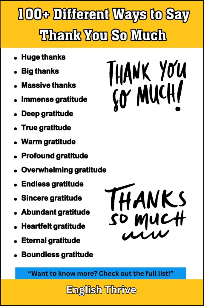 Alternative Ways to Say Thank You So Much