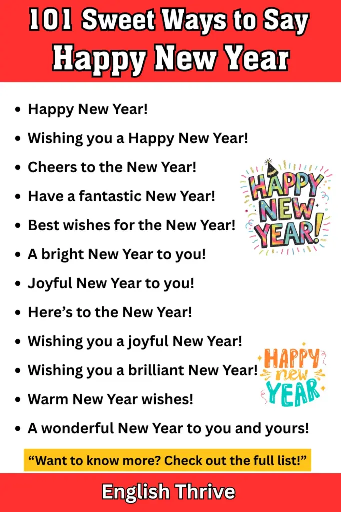 101 Sweet Ways to Say Happy New Year